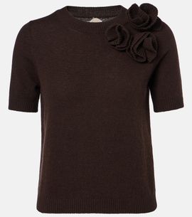 Jardin des Orangers Jardin des Orangers Floral-appliqué wool and cashmere sweater