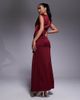 Jarlo Jarlo embellished satin midaxi dress with thigh slit in burgundy-Red - 2
