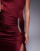 Jarlo Jarlo embellished satin midaxi dress with thigh slit in burgundy-Red - 4