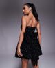 Jarlo Jarlo sequin structured mini dress with bow back in black - 2