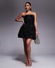Jarlo Jarlo sequin structured mini dress with bow back in black - 4