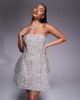 Jarlo Jarlo sequin structured mini dress with bow back in silver - 4