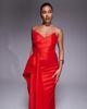 Jarlo Jarlo structured satin midaxi dress with drape detail in red - 1