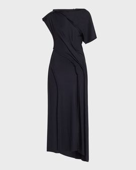 Jason Wu Collection Asymmetric Draped Wool Jersey Maxi Dress
