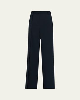 Jason Wu Collection Asymmetric Pleat Straight-Leg Cady Trousers