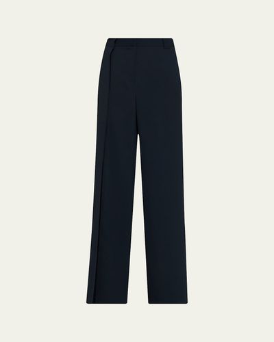 Jason Wu Collection Asymmetric Pleat Straight-Leg Cady Trousers