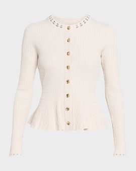 Jason Wu Collection Cable Knit Peplum Top