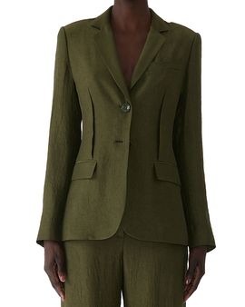 Jason Wu Collection Jason Wu Collection Crinkled Satin Single Breasted Blazer