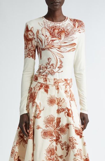 Jason Wu Collection Jason Wu Collection Pincushion Forest Print Knit Top