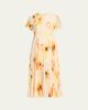 Jason Wu Collection Pleated Watercolor-Print Midi Dress - 1