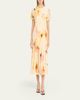Jason Wu Collection Pleated Watercolor-Print Midi Dress - 2