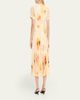 Jason Wu Collection Pleated Watercolor-Print Midi Dress - 3