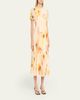 Jason Wu Collection Pleated Watercolor-Print Midi Dress - 4