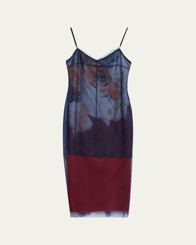 Jason Wu Collection Shadow Floral Layered Midi Dress