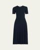 Jason Wu Collection Short Sleeve Wool Cable Midi Dress - 1