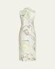 Jason Wu Collection Sleeveless Watercolor Bias-Cut Scarf Midi Dress - 1
