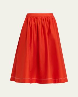 Jason Wu Collection Stretch Cotton Midi Skirt
