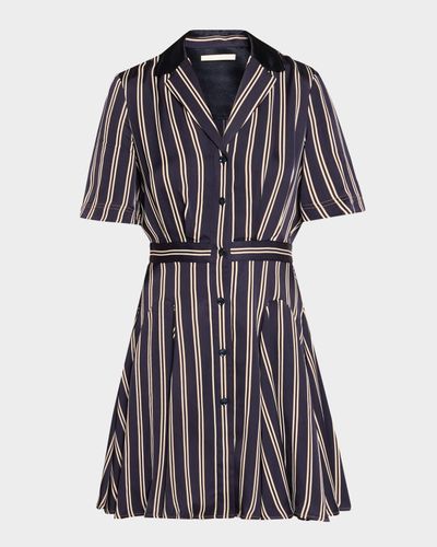 Jason Wu Collection Striped Short-Sleeve Mini Shirtdress