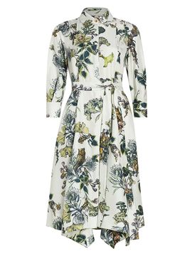 Jason Wu Collection Women's Forest Floral Silk Belted Shirtdress