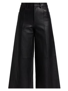 Jason Wu Collection Women's Leather High-Rise Crop Pants