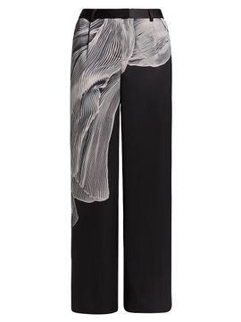 Jason Wu Collection Women's Printed Double-Face Satin Straight-Leg Pants