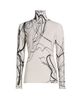 Jason Wu Collection Women's Scribble Floral Wool Turtleneck Sweater - 8