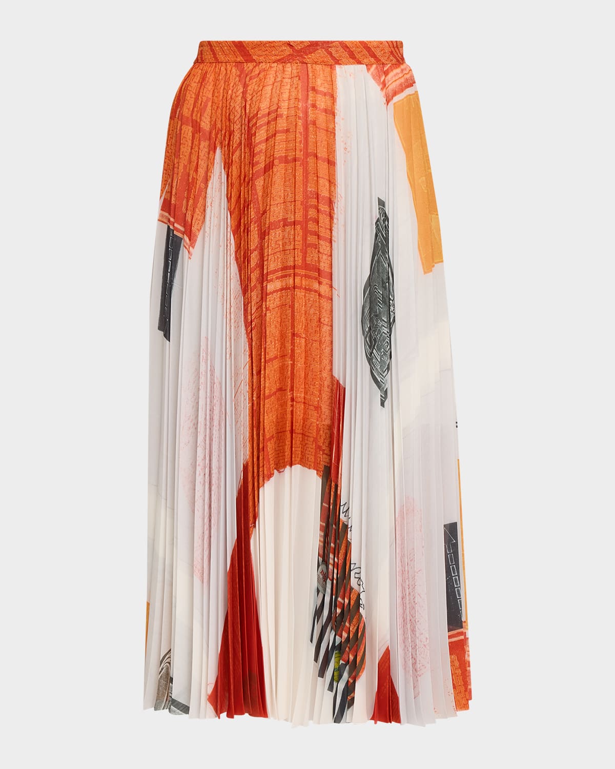 Jason Wu Collection x Robert Rauschenberg Pleated Chiffon Midi Skirt