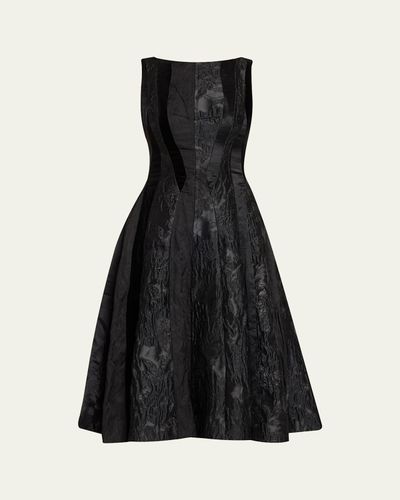 Jason Wu Mixed-Media Patchwork Sleeveless Low-Back Midi Dress