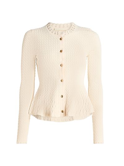 Jason Wu Women's Cable-Knit Peplum Cardigan