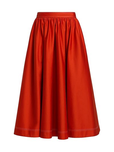 Jason Wu Women's Contrast Stitch Stretch Cotton Midi-Skirt