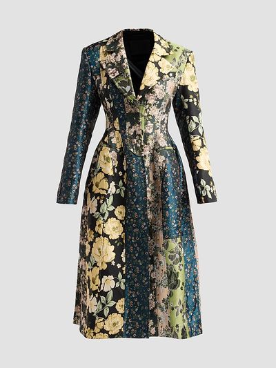 Jason Wu Women's Mixed Floral Jacquard Paneled Coatdress