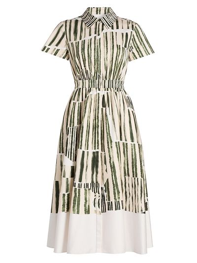 Jason Wu Women's Stripe Collage Stretch-Cotton Shirtdress