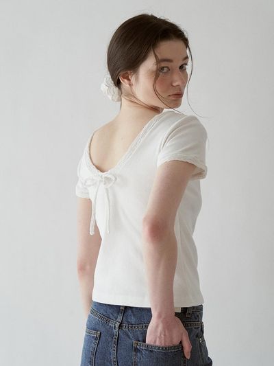 J`ASP Cloud Ribbon T-shirt (White)