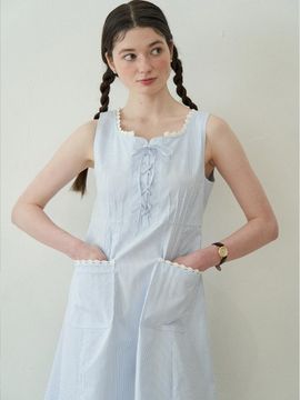 J`ASP Holiday Stripe Dress (Skyblue)