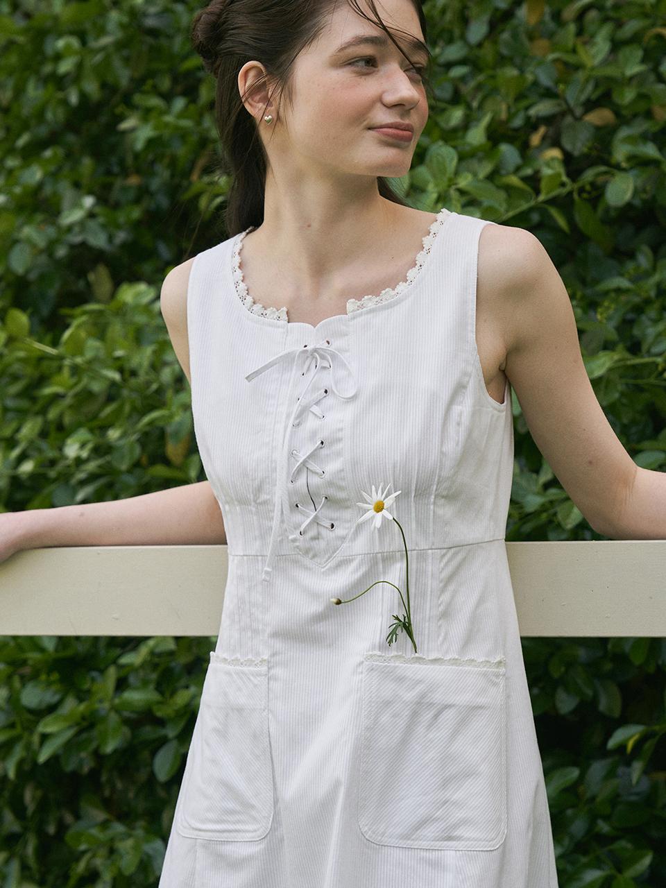 J`ASP Holiday Stripes Dress (White)