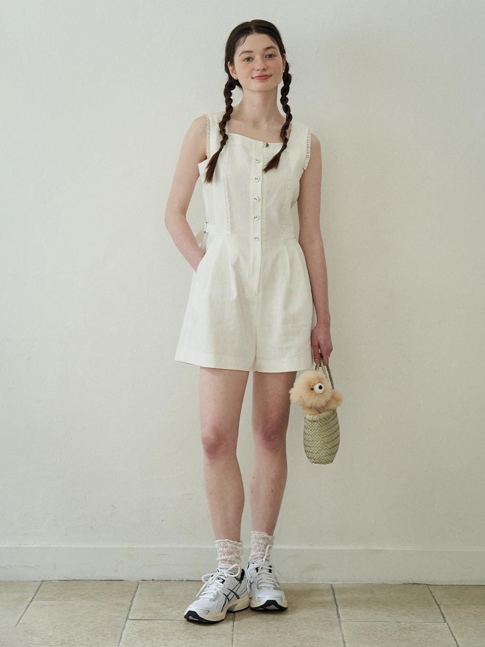 J`ASP Judy Lace Jumpsuit (White)