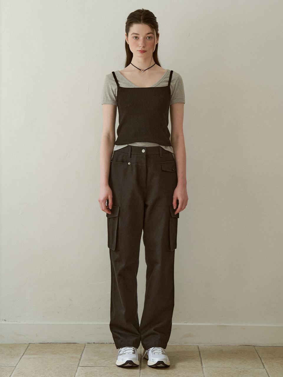 J`ASP Letter Pocket Cargo Pants (Black)