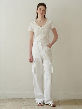 J`ASP Letter Pocket Cargo Pants (White)