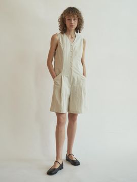 J`ASP One-tuck Vest jumpsuit (Buttery Yellow)