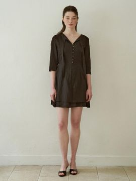 J`ASP Sophie French Layered Dress (Black)