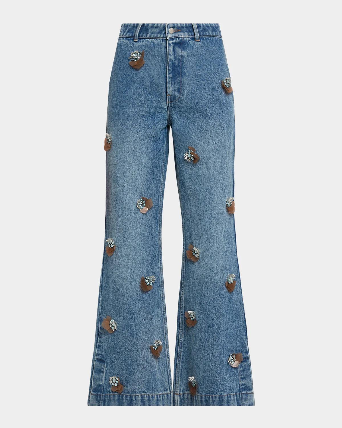 JBQ Wylder Floral Appliqué Jeans