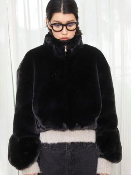 J.Chung Bean Sleeve Eco-Fur Blouson [Black]