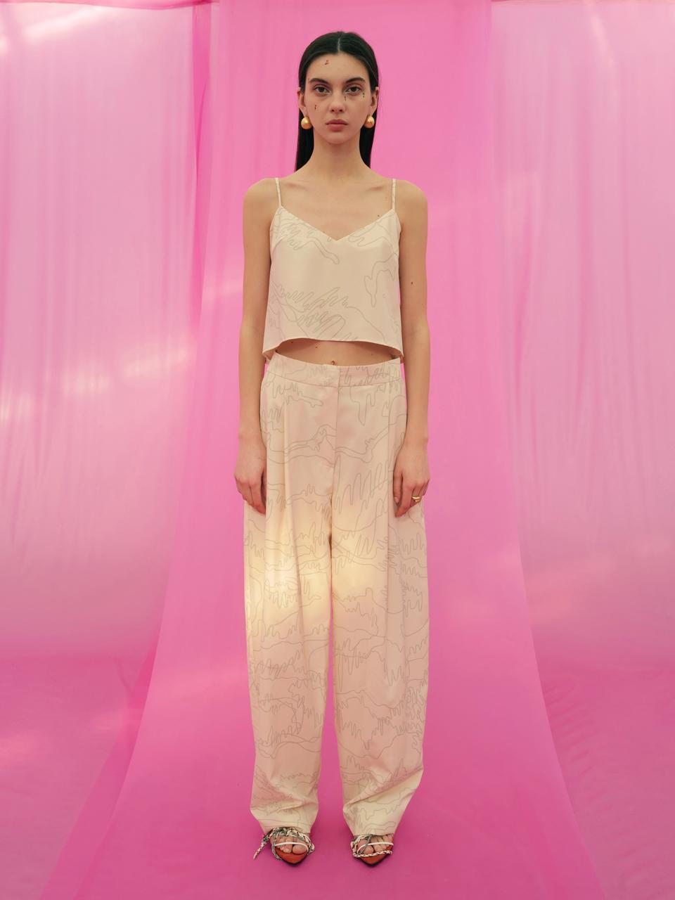 J.Chung Filo Tuck Trouser_Light Beige Contour