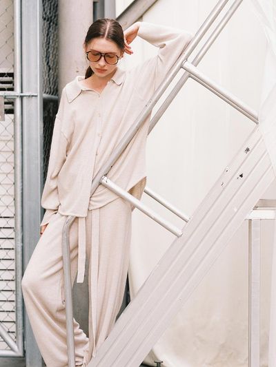 J.Chung Genius Knit Trouser_Light Beige