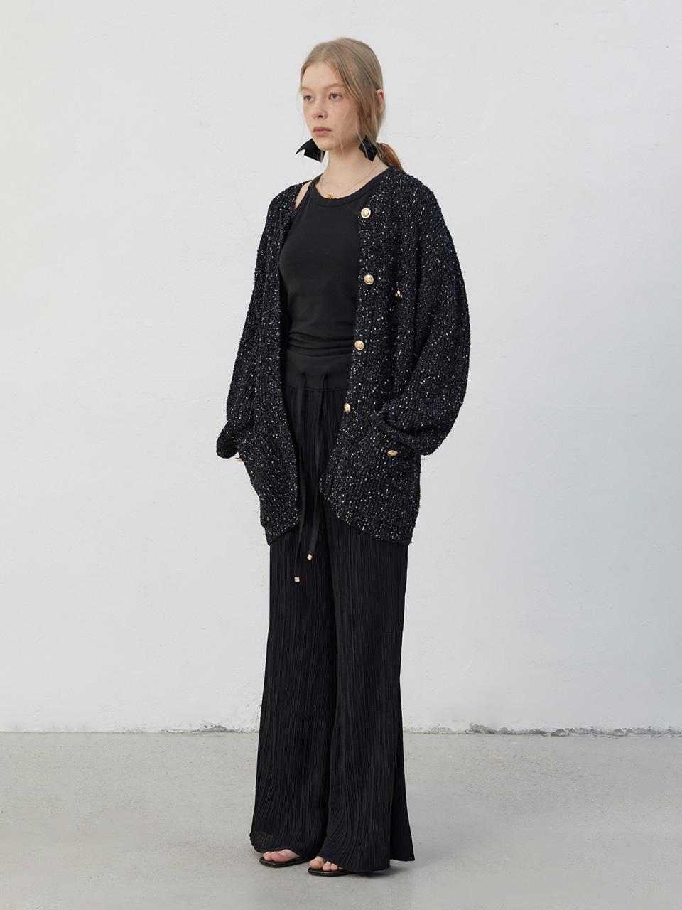 J.Chung Jenny Cardi-tweed Cardigan [Film Black]