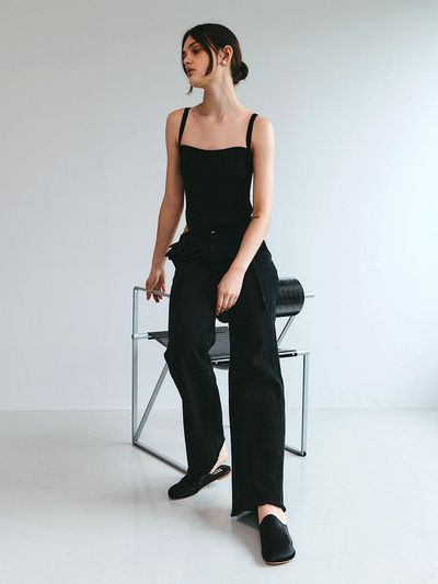 J.Chung Laika Bootcut Denim Trouser_Black