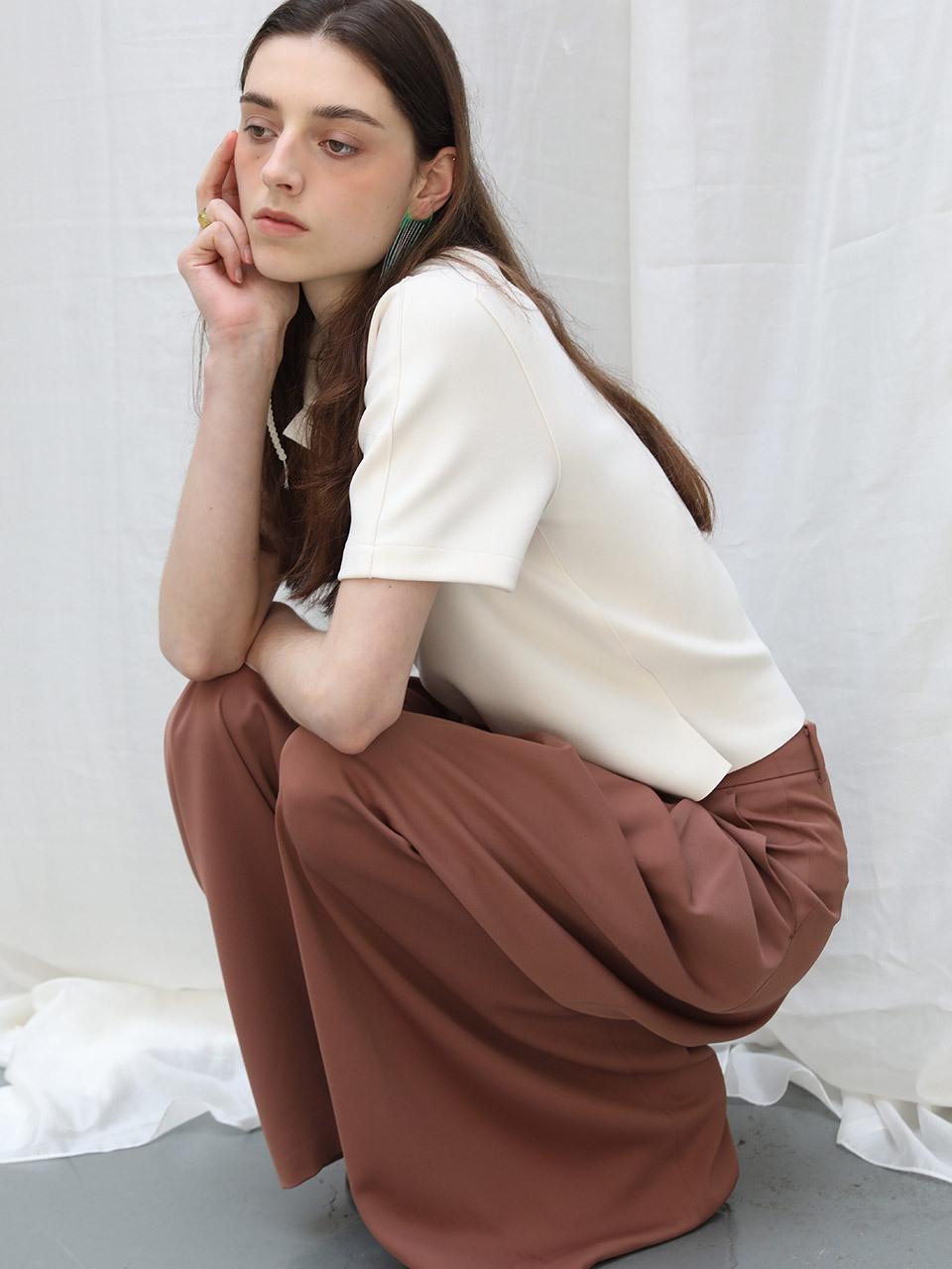 J.Chung Many Tuck Trouser_Dark Pink