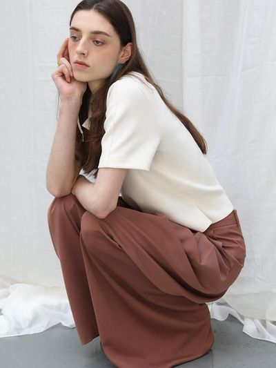 J.Chung Many Tuck Trouser_Dark Pink