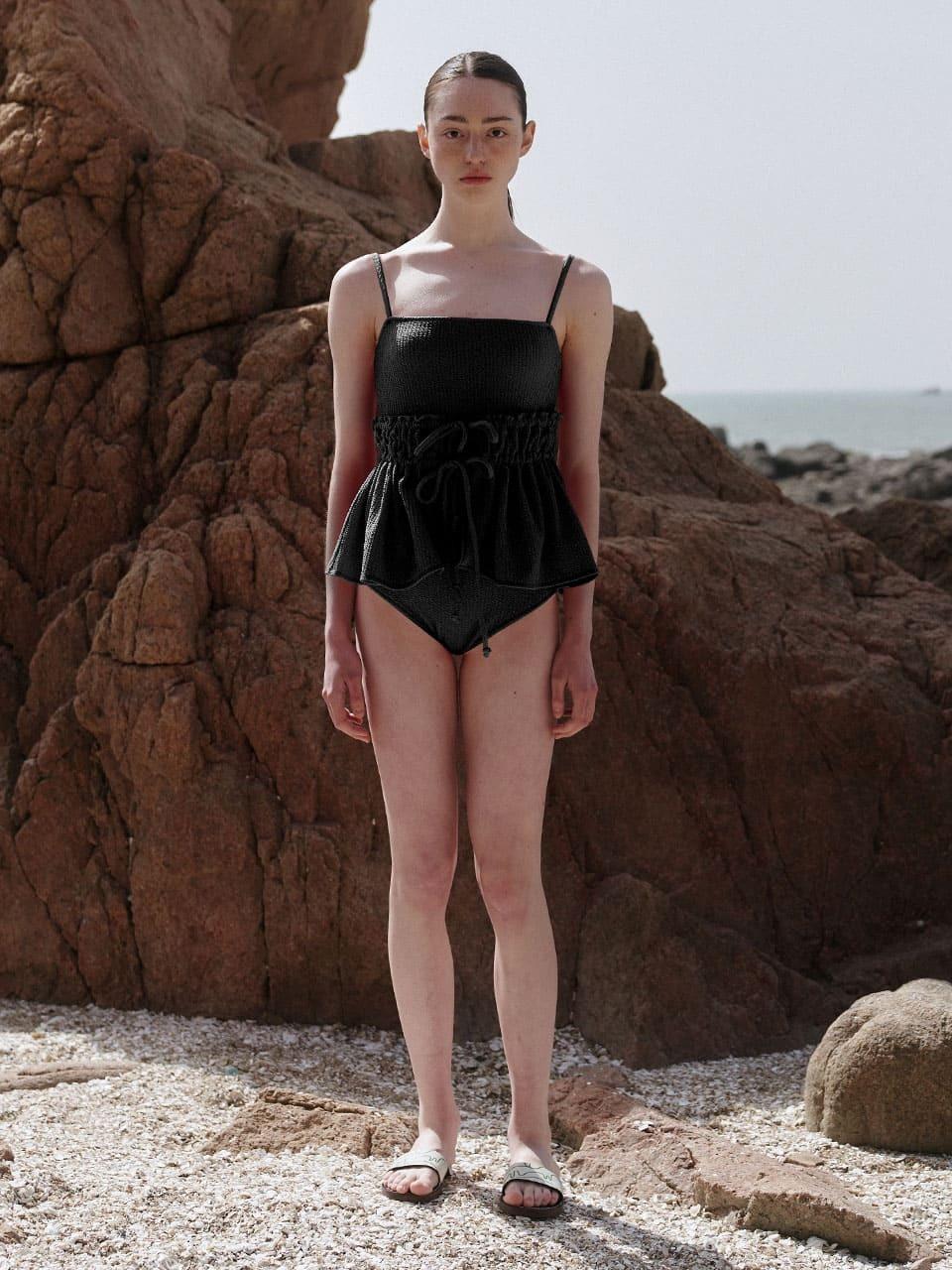 J.Chung Swan One piece Swimsuit_Black