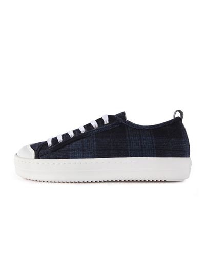 j.daul Superb Original Checkered Sneakers - Navy